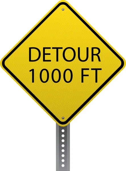 Detour sinal de 1000 pés —  Vetores de Stock