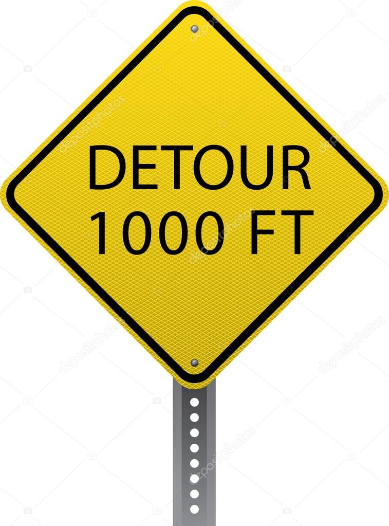 Detour 1000 ft sign