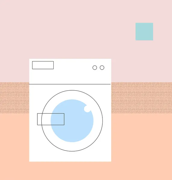 Çamaşır odasında çamaşır makinesi. — Stok fotoğraf