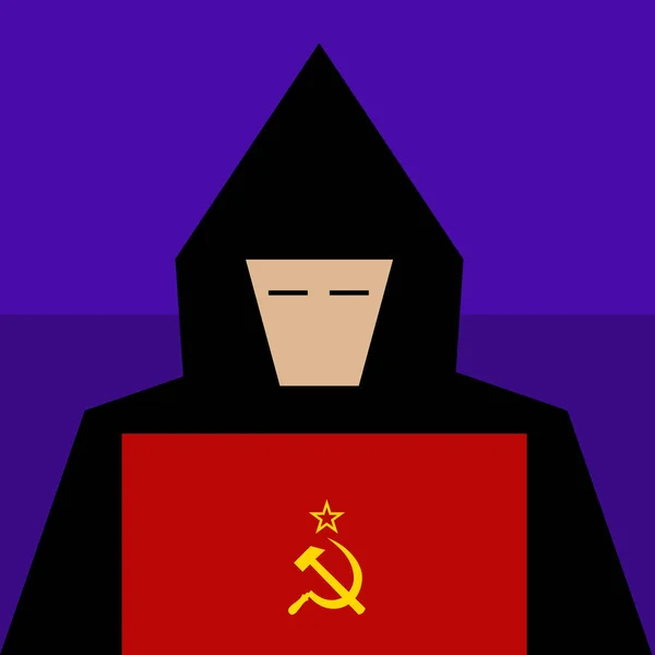 Rus hacker illüstrasyonu — Stok Vektör