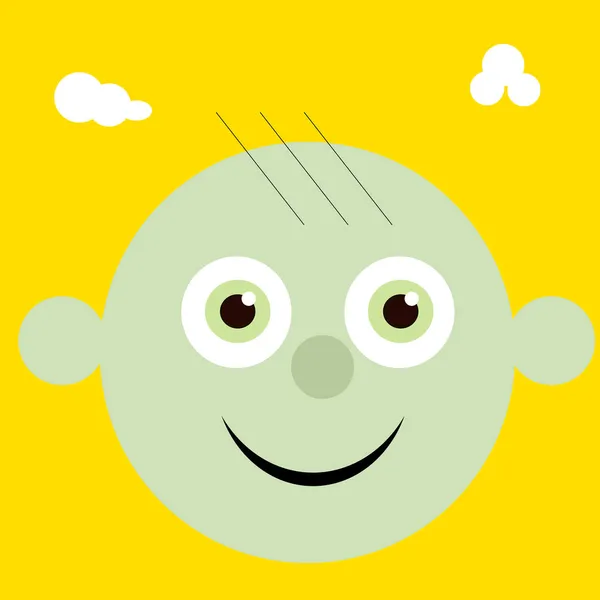 행복 한 아기의 얼굴 삽화 — 스톡 벡터