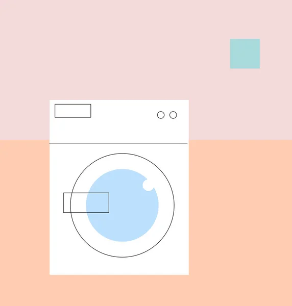LAUNDRY illustratie wasmachine — Stockvector