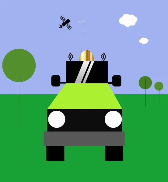 Illustration de voiture autonome — Image vectorielle