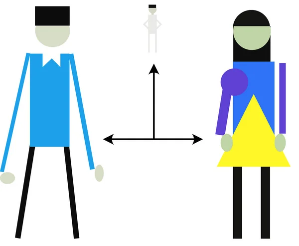 Illustration du concept de distance sociale — Image vectorielle