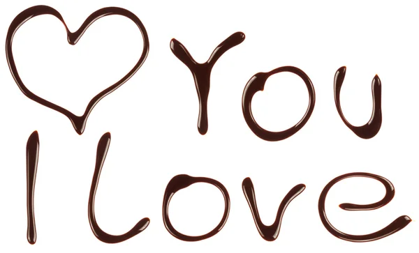 Serce składa się z syrop czekoladowy — Zdjęcie stockowe