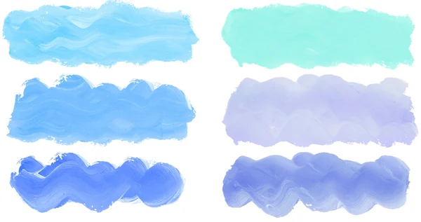 Colorful watercolor hand painted brush strokes are isolated on a — Stock Photo, Image