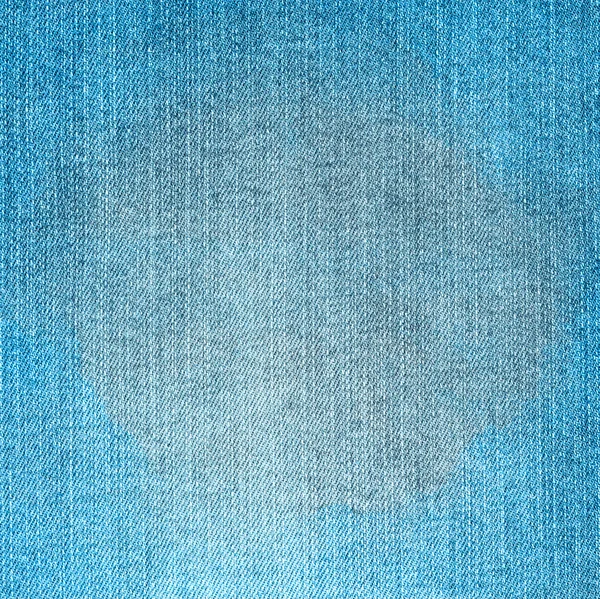 Textura de calça azul com círculo — Fotografia de Stock