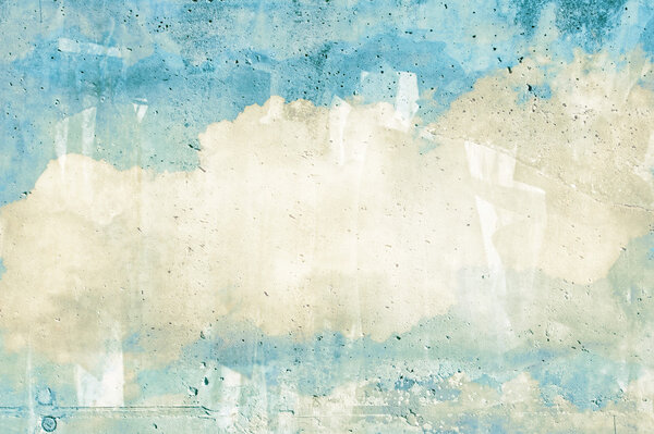 Cloud, sky painted on a wall texture