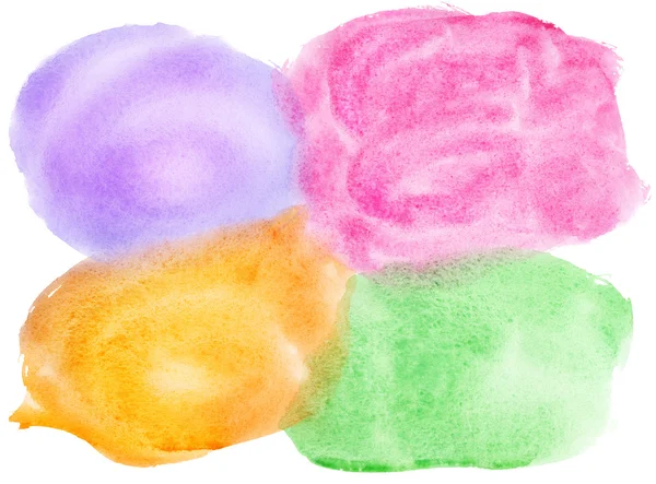 Aquarelle colorée peints à la main coups de pinceau sont isolés sur un dos blanc — Photo