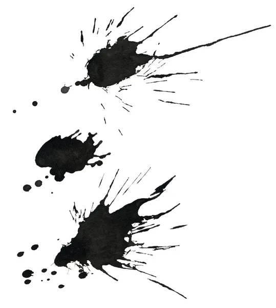 Set of various ink splatter — Stock Photo, Image