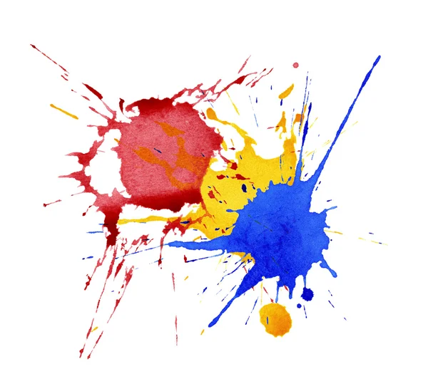 Abstract watercolor, ink splashes — Stock Photo, Image