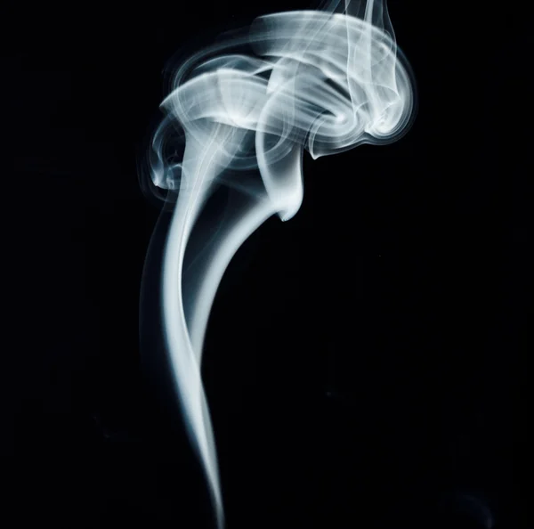 Blue smoke on black background — Stock Photo, Image