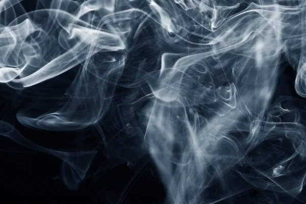 Blue smoke on black background — Stock Photo, Image