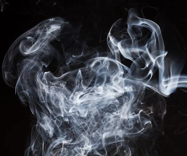 Blue smoke on black background — Stock Photo, Image