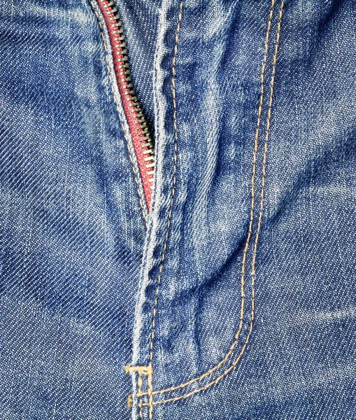 Fermuarını açıp mavi jeans — Stok fotoğraf