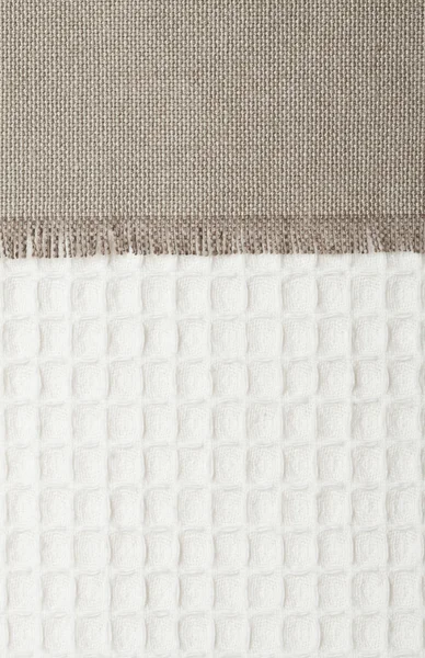 Woven burlap and cotton texture — Stock Photo, Image