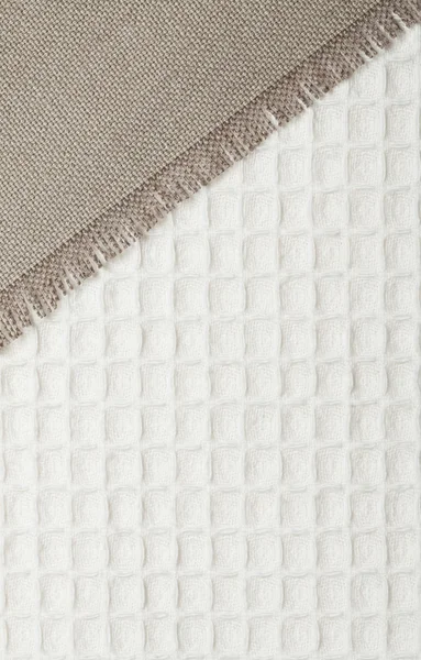 Woven burlap and cotton texture — Stock Photo, Image