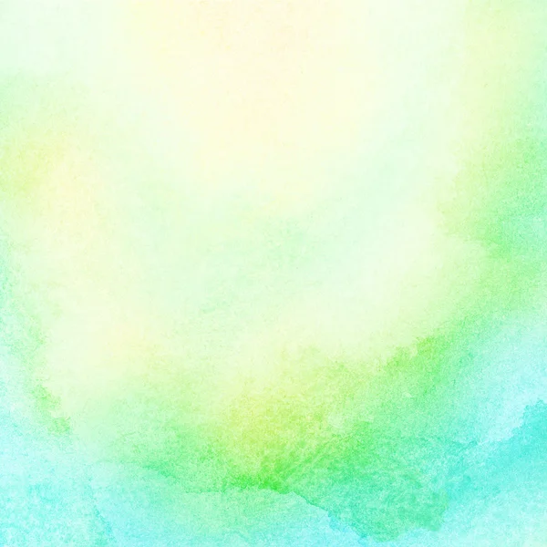 Abstract watercolor sun and sunlight shining on blue water, spring, summer background. — Stock Photo, Image