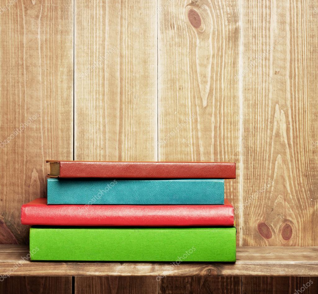 Books on the brown bookshelf — Stock Photo © flas100 28651521