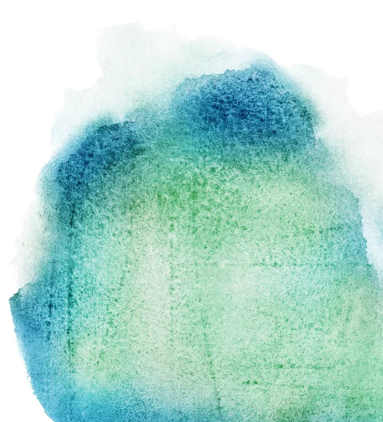 抽象抓了蓝色和绿色的水彩背景 — 图库照片