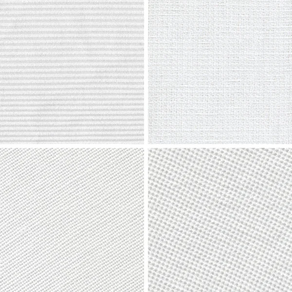 Conjunto de tecido branco textura tecido — Fotografia de Stock