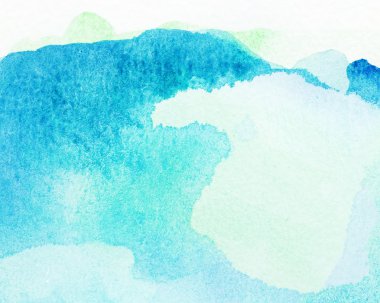 Açık mavi boyalı suluboya renkli