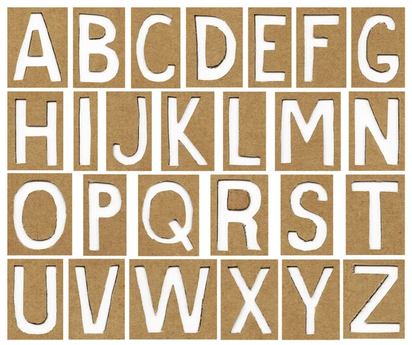 Alphabet-Buchstaben aus Papppapier, Schulhintergrund — Stockfoto