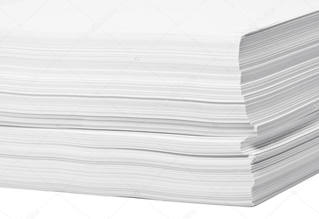 stack of white paper for print or text