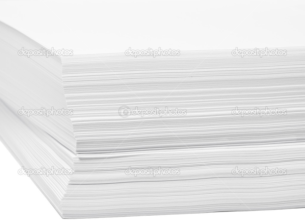 stack of white paper for print or text