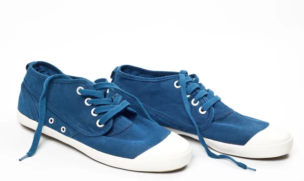 Ein paar neue blaue Schuhe — Stockfoto