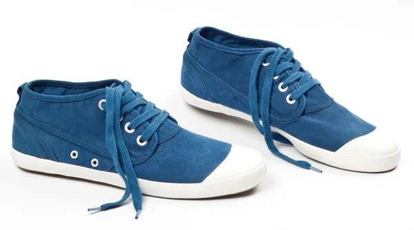 Un paio di nuove scarpe blu — Foto Stock