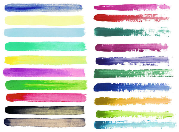 набор цветных акварельных мазков
