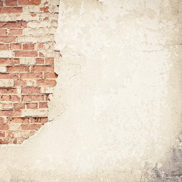Mattone, cemento intemperie grunge muro di sfondo — Foto Stock