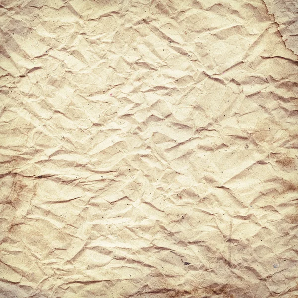 Old, stained, crumpled vintage paper texture — Stock Photo, Image