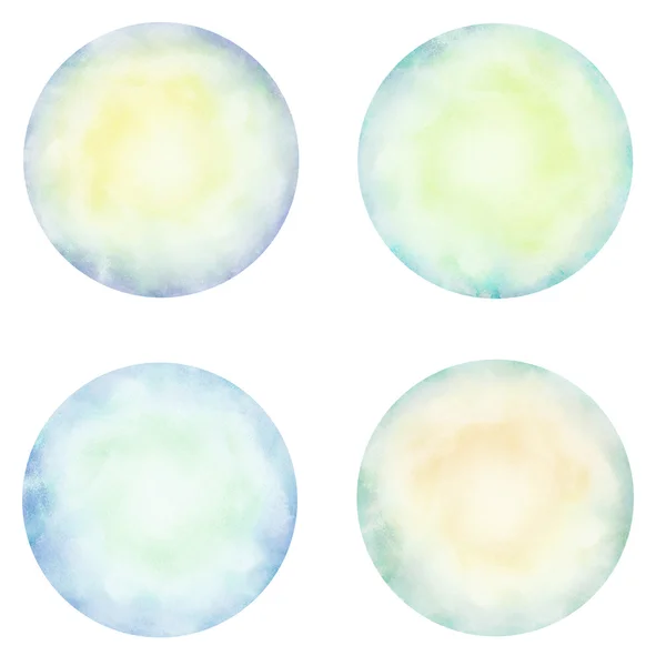 Set of colorful watercolor circle. Design elements — Stock Photo, Image
