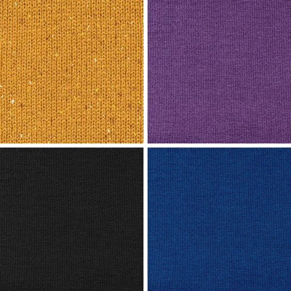 Set of different woven fabric texture — Stock Photo, Image