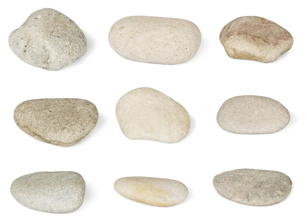 Zbiór kamienie są na białym tle na białym tle — Zdjęcie stockowe
