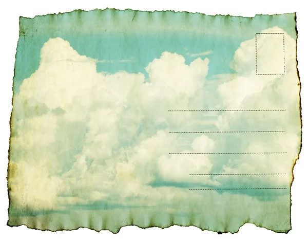 Błękitne niebo i chmury na pocztówce — Zdjęcie stockowe