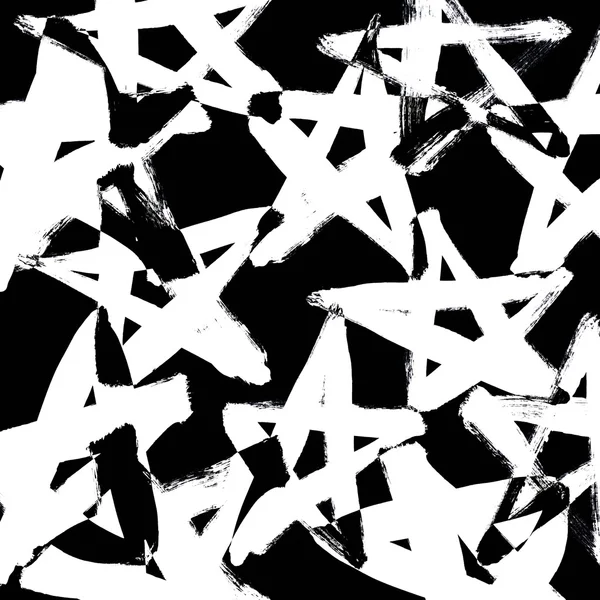 Abstract white stars, grunge black background — Stock Photo, Image