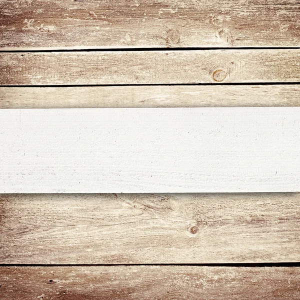 Old brown wooden planks texture with white plank — Stock Photo, Image