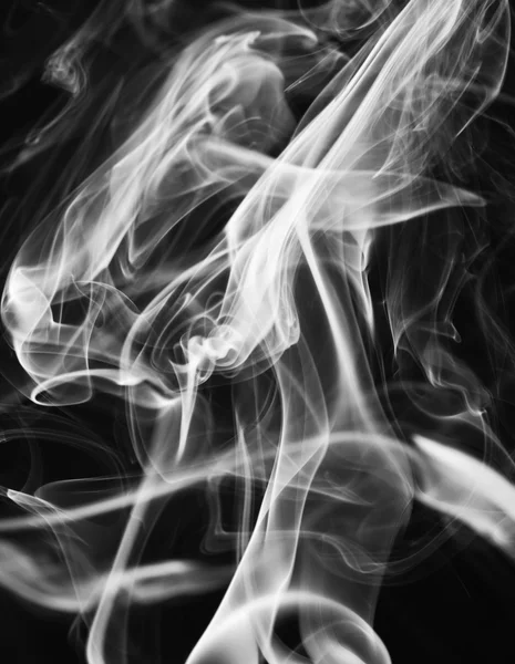 White smoke on black background — Stock Photo, Image