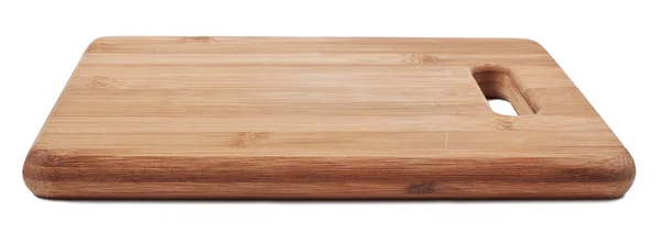 Tabla de bambú de corte marrón utilizada para cocinar. Textura madera . — Foto de Stock