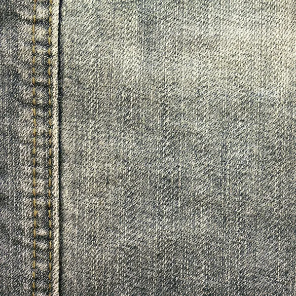 Černé džíny textilie textura s seam — Stock fotografie