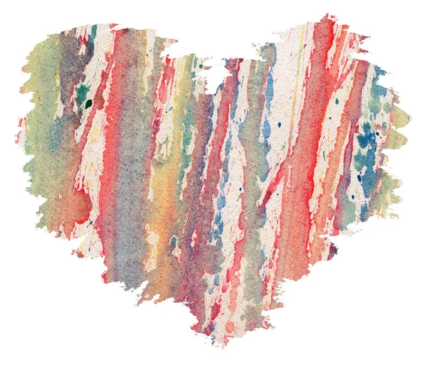 Watercolor heart from splashes — Stock Photo, Image