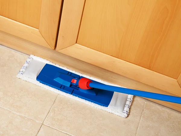 Limpeza da casa com a esfregona — Fotografia de Stock