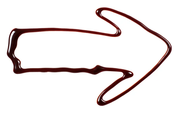 Chocolate sauce arrow — Stock Photo, Image