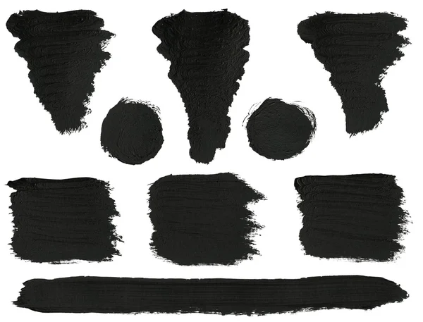 Collection of black brush strokes. — Stock Photo, Image