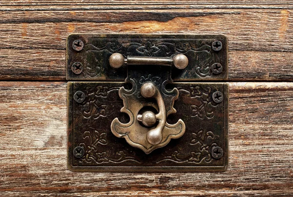 Old wooden chest with lock — Stock Photo, Image