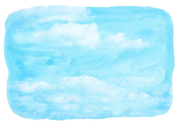 Blue watercolor cloud and sky. Spring, summer background. — Stock Photo, Image