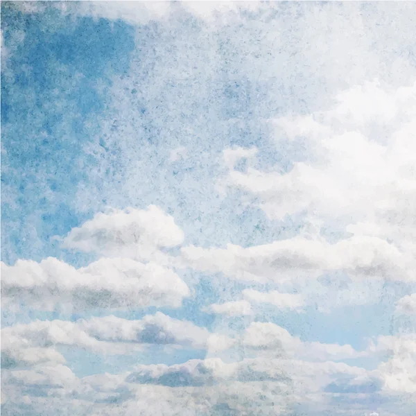 Aquarell Wolken und Himmel Hintergrund — Stockvektor